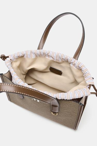 WOVEN TOTE BAG - Taupe Grey by Zara - Image 5
