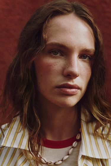 Zara 條紋口袋襯衫 - 印花