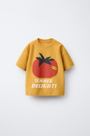 CAMISETA HEAVY WEIGHT TOMATE - Mostaza de Zara - Imagen 0