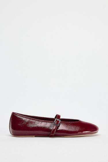 PATENT EFFECT BALLERINAS - Red by Zara