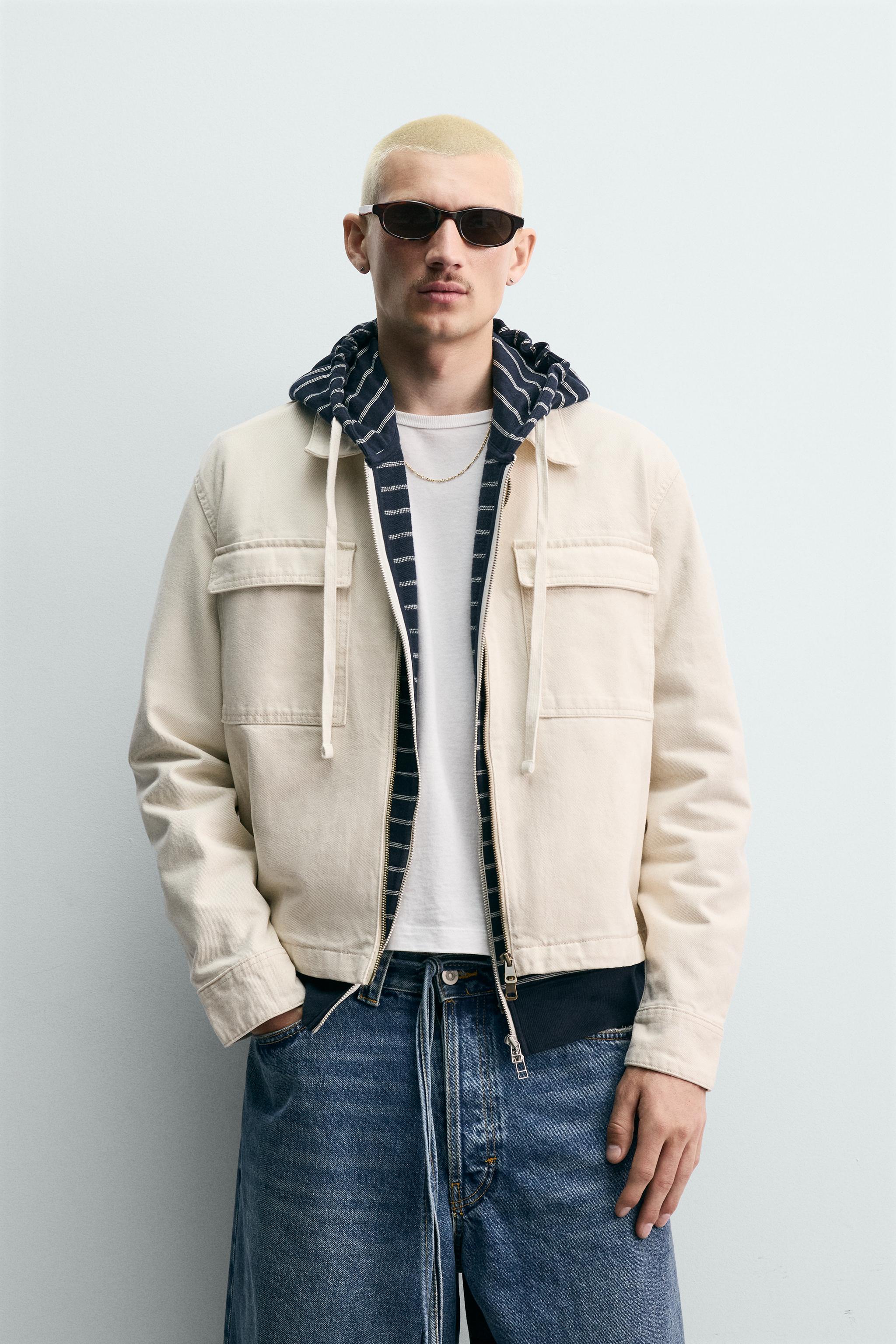 クロップドフィットジップアップジャケット - エクリュ | ZARA Japan