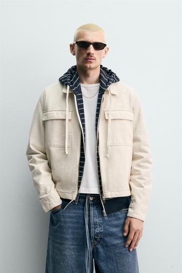 CROPPED FIT ZIP-UP JACKET - Ecru by Zara