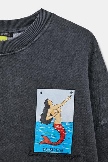 SWEATSHIRT IN VERWASCHENER OPTIK SAN CLEMENTE® - Anthrazit von Zara
