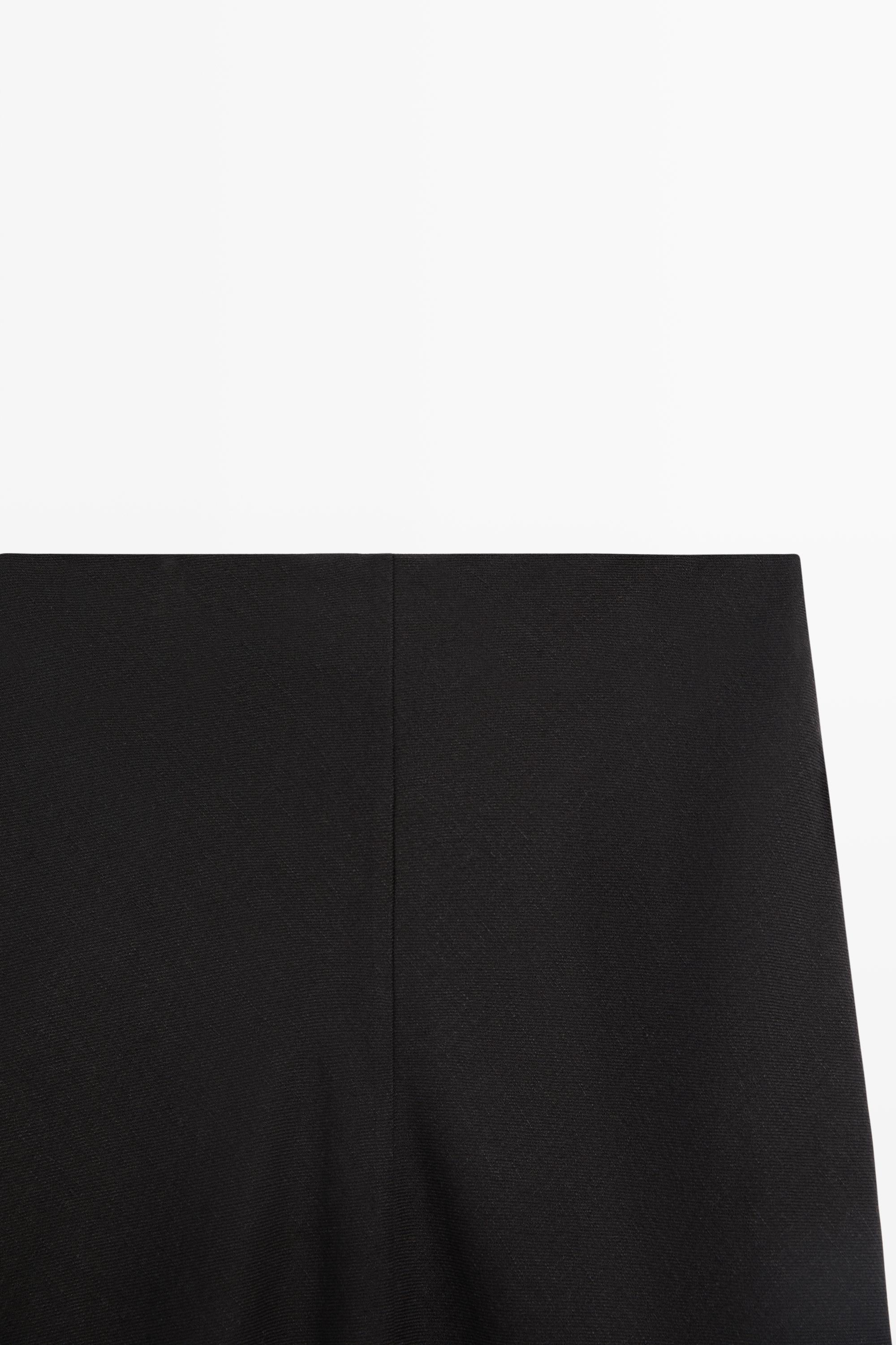 Straight linen midi skirt