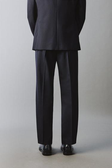 100% WOOL SUIT TROUSERS - Navy blue by Zara