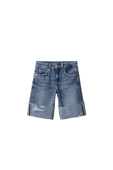 KRATKE HLAČE IZ DŽINSA S STRGANIMI DELI - Modra od Zare