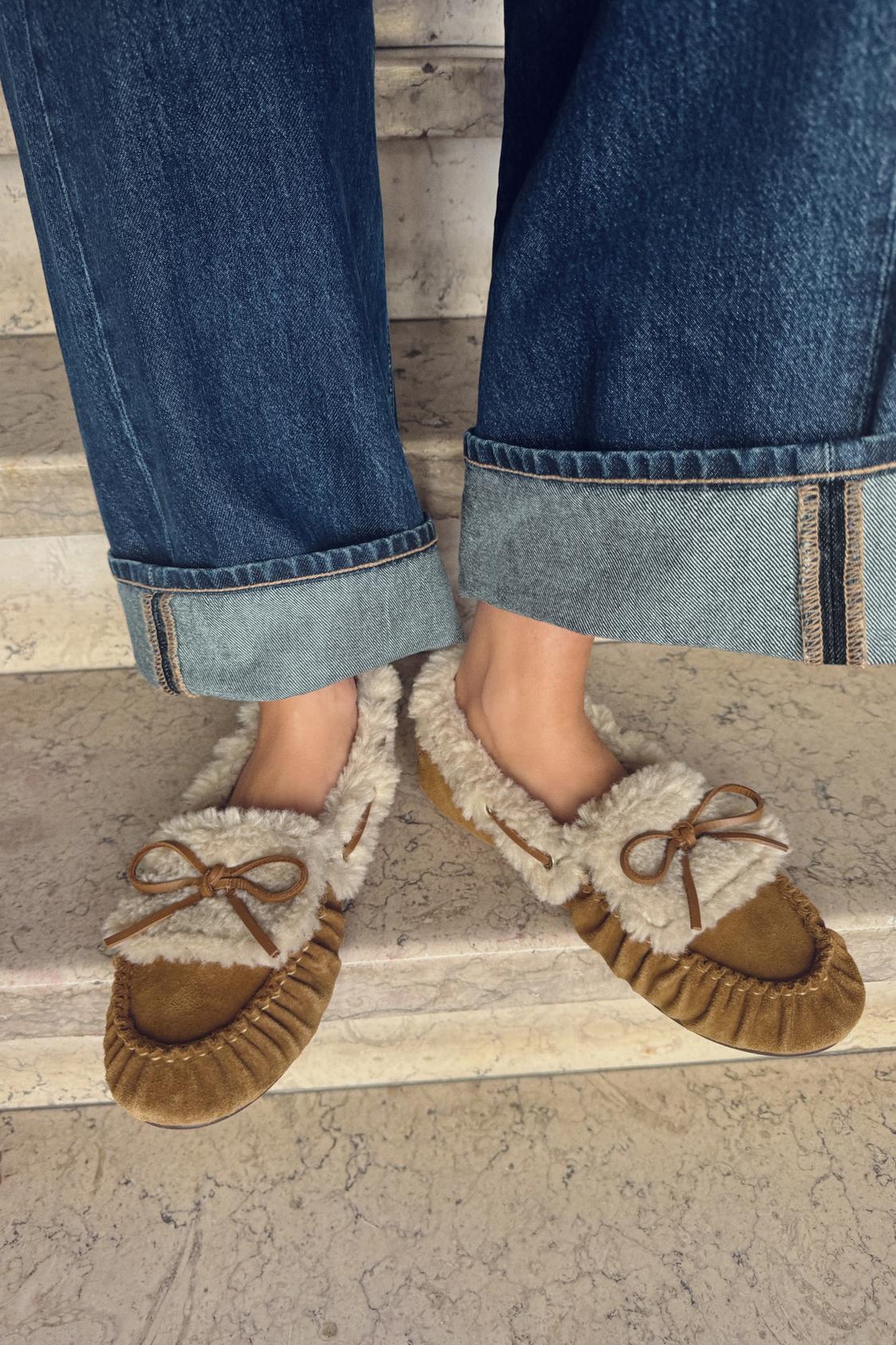 COMBINED SPLIT LEATHER LOAFERS