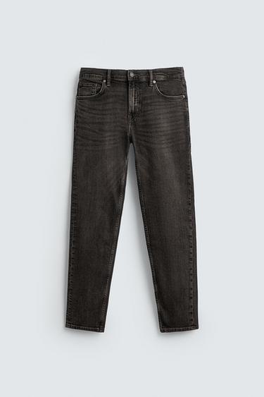 BASIC SLIM FIT JEANS - Grey / Beige by Zara