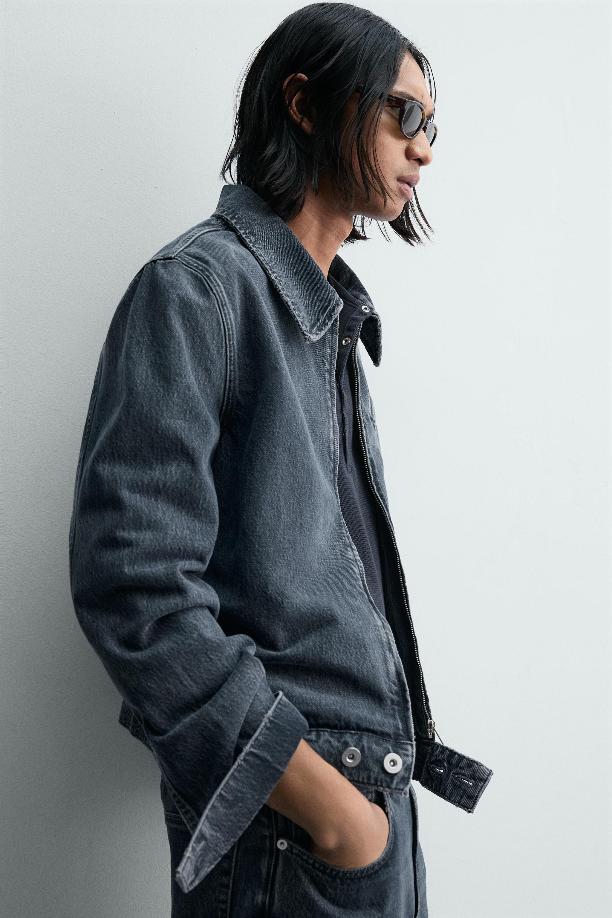 VESTE EN JEAN À FERMETURE ÉCLAIR