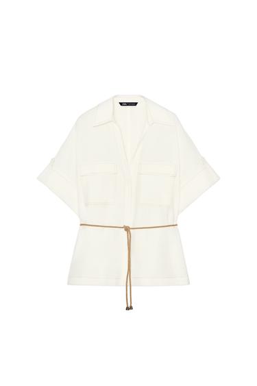RAMIE SAFARI SHIRT WITH DRAWSTRING
