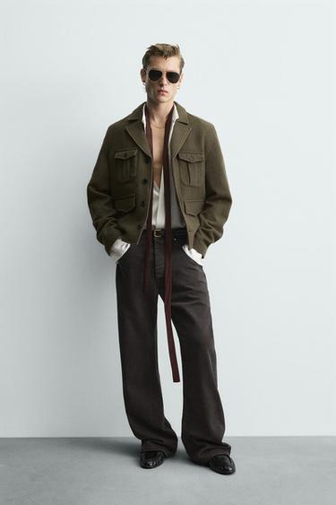 100% WOOL POCKET JACKET LIMITED EDITION - Khaki by Zara - Image 0