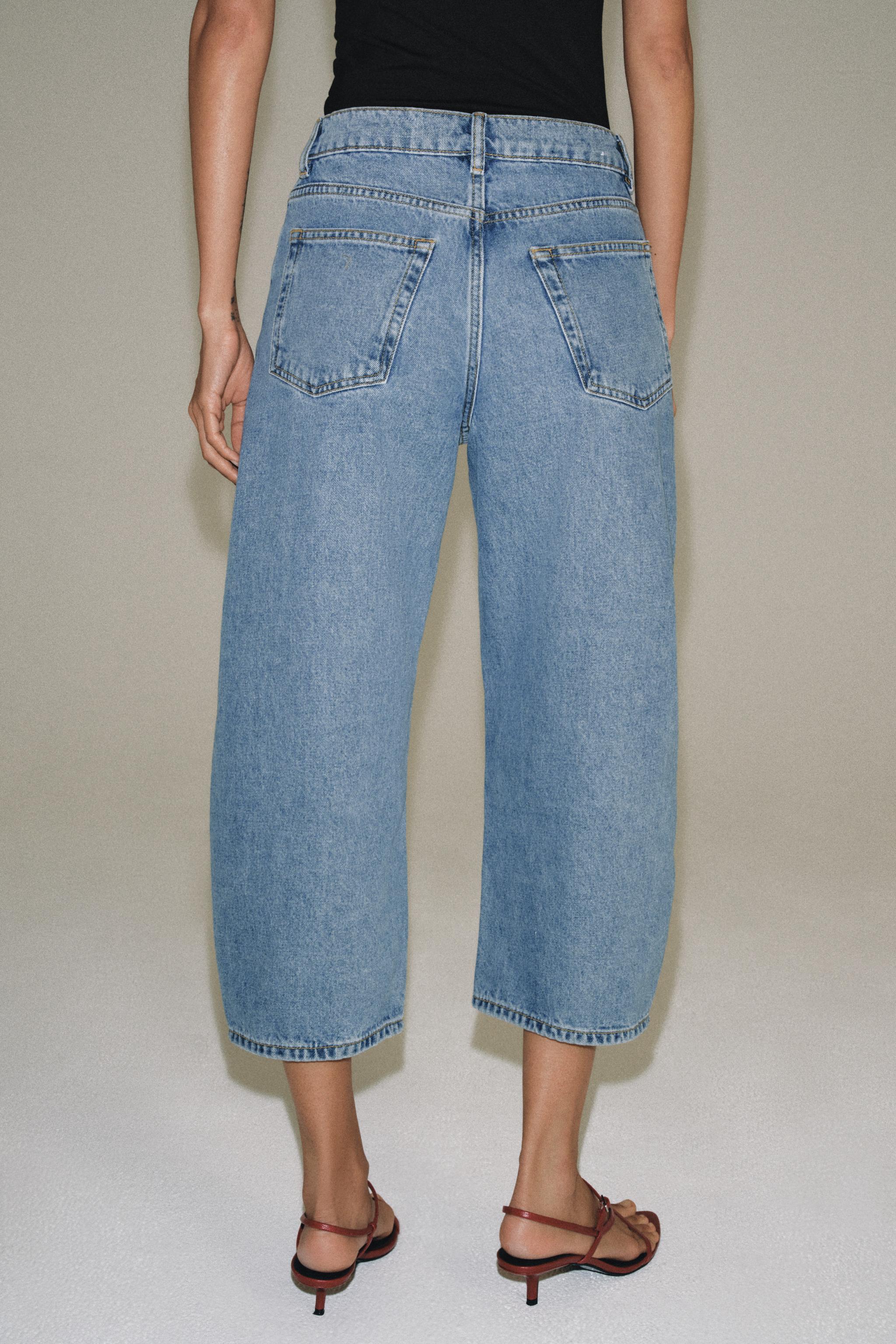 Женские джинсы Zara ZW COLLECTION MID-RISE CAPRI BALLOON JEANS — фото 3