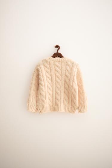 ZARA TIMELESS - CABLE-KNIT WOOL JUMPER - Vanilla by Zara - Image 1