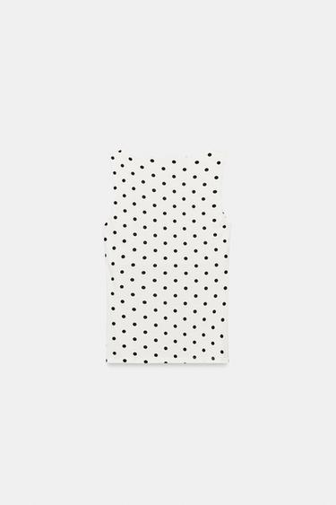 WIDE STRAP POLYAMIDE T-SHIRT - Ecru / Black by Zara - Image 4