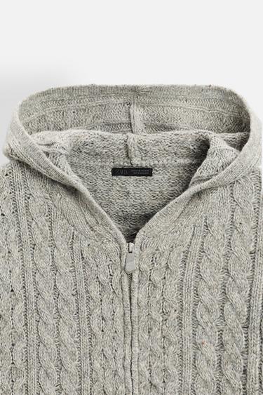TEXTURED HOODED CARDIGAN - Brown / Taupe by Zara - Image 7