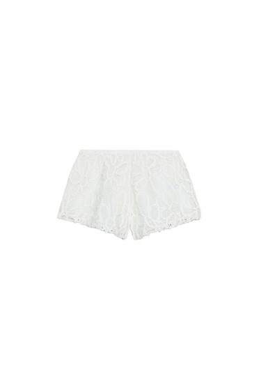 ZW COLLECTION EMBROIDERED SHORTS - Oyster-white by Zara