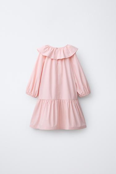 ROBE EN POPELINE AVEC LAÇAGES - Rose de Zara - Image 1