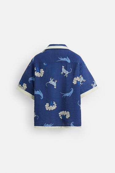 CHEMISE À IMPRIMÉ ANIMAUX - Bleu / Blanc de Zara - Image 7
