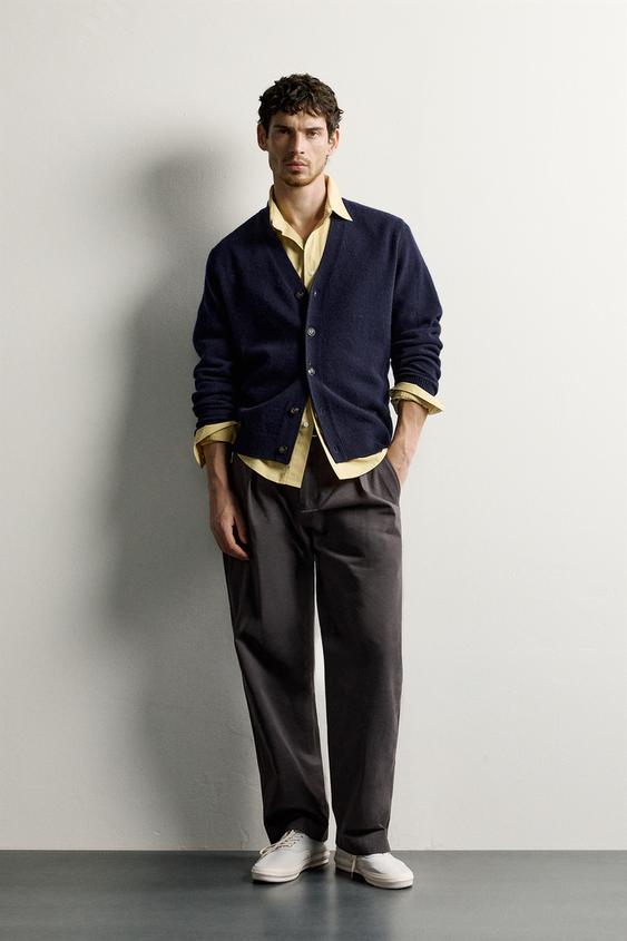 GILET regular fit MÉLANGE LAINE - Bleu marine de Zara - Image 0
