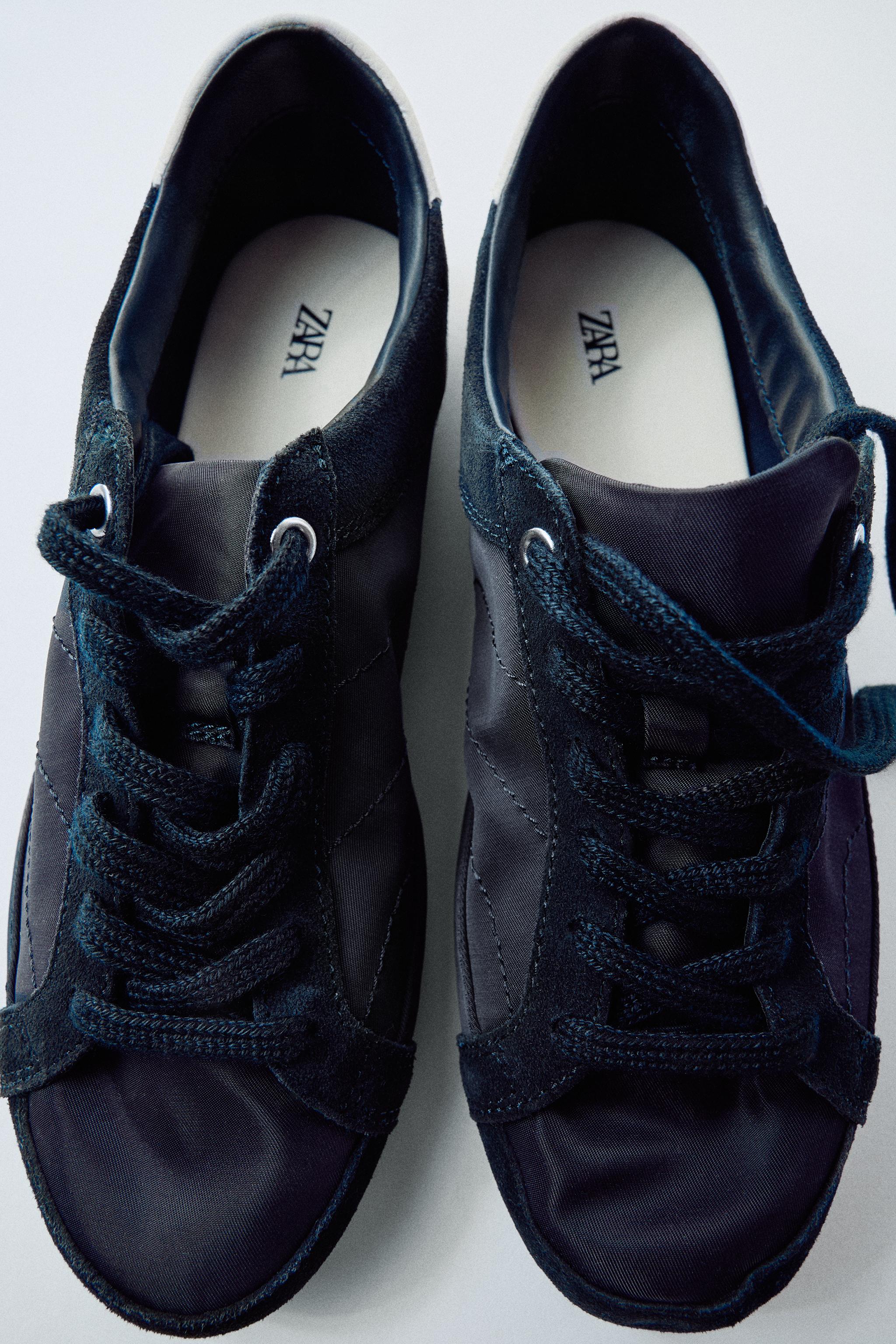 BLUCHER TRAINERS WITH CONTRAST HEEL