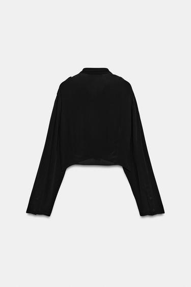 CHEMISE COURTE À VOLANTS ZW COLLECTION - Noir de Zara - Image 6