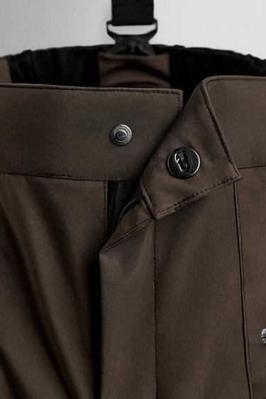 RECCO® WATERPROOF PADDED SKI SHELL TROUSERS - Brown by Zara - Image 9