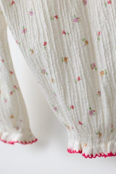 TEXTURED FLORAL TROUSERS - Light ecru by Zara - Image 3