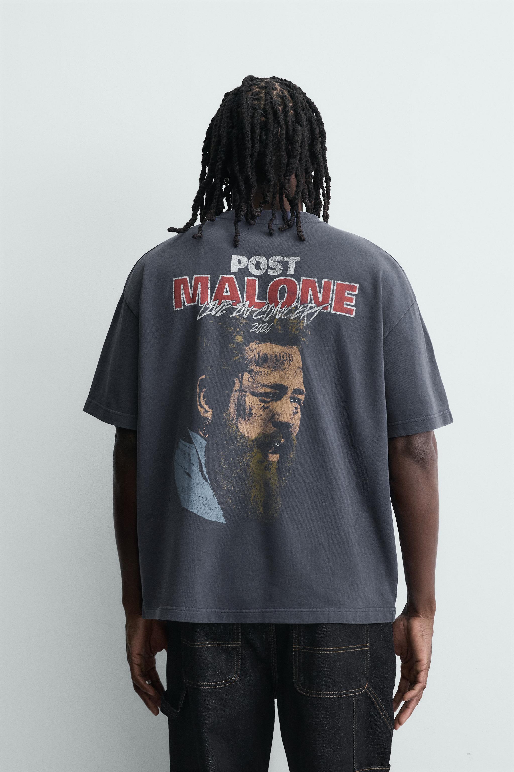WASHED SWEATSHIRT WITH POST MALONE™ GRAPHICS