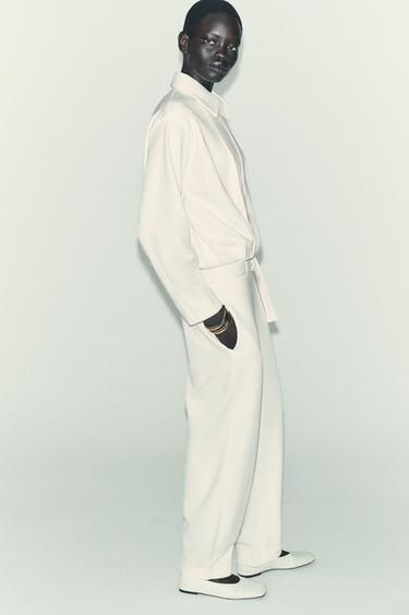 PLUSH TROUSERS WITH BELT - Ecru by Zara - Image 2