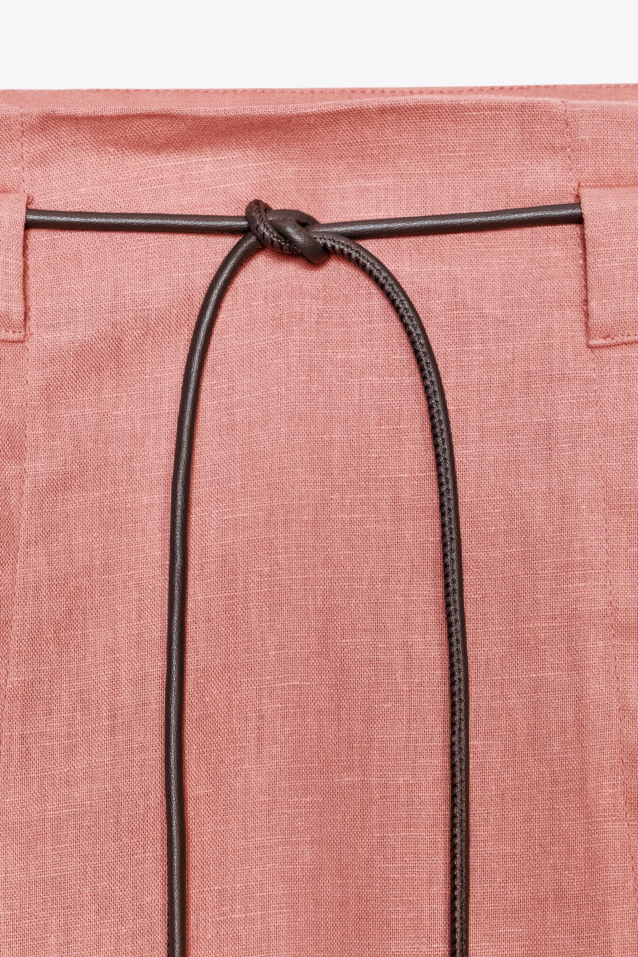 JUPE MIDI CEINTURE AVEC LIN