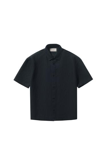 חולצה 100% קנבוס - נייבי כהה של Zara