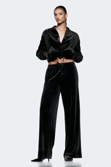 VELVET BOMBER JACKET - Black by Zara - Image 0