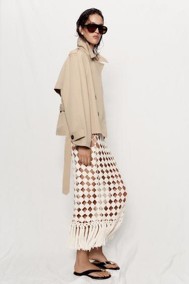 TRENCH COURT À ÉPAULETTES ET CEINTURE - Camel clair de Zara - Image 5