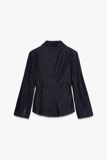 VESTE CHEMISE CEINTURÉE - Indigo foncé de Zara - Image 5