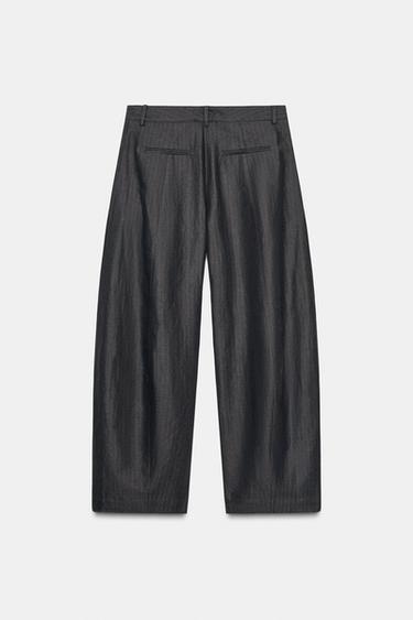 PANTALON À RAYURES ZW COLLECTION - Gris chiné de Zara - Image 5