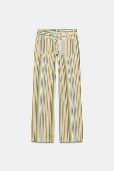 JEAN TRF WIDE LEG TAILLE BASSE À RAYURES - Rayures de Zara - Image 6