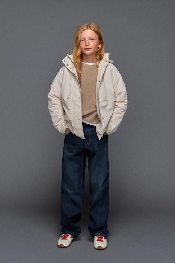 Zara WATER-RESISTANT RUBBERIZED RAINCOAT - Ecru - Image 0
