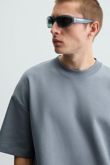 SUDADERA INTERLOCK TÉCNICA - Azul medio de Zara
