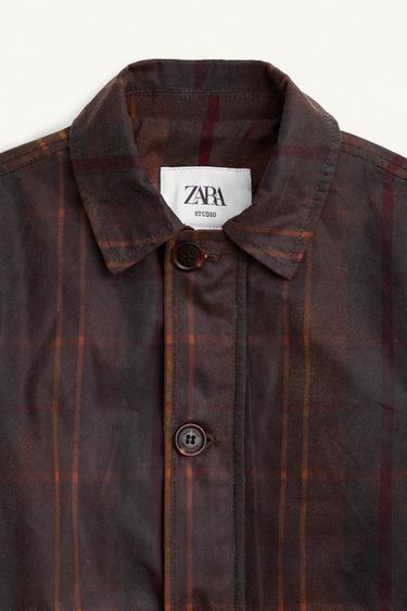 MANTEAU À CARREAUX CIRÉ ÉDITION LIMITÉE - Imprimée de Zara - Image 6