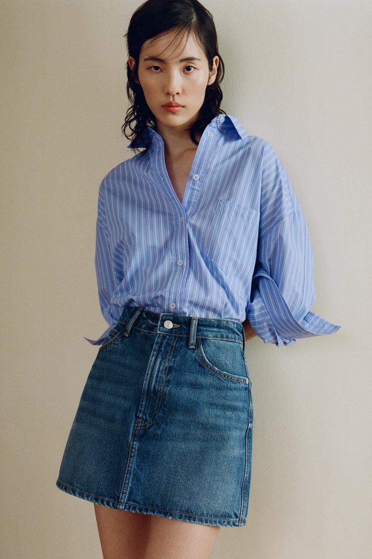 Falda Vaquera Corta Zara FALDA MINI DENIM TRF Azul ZARA España