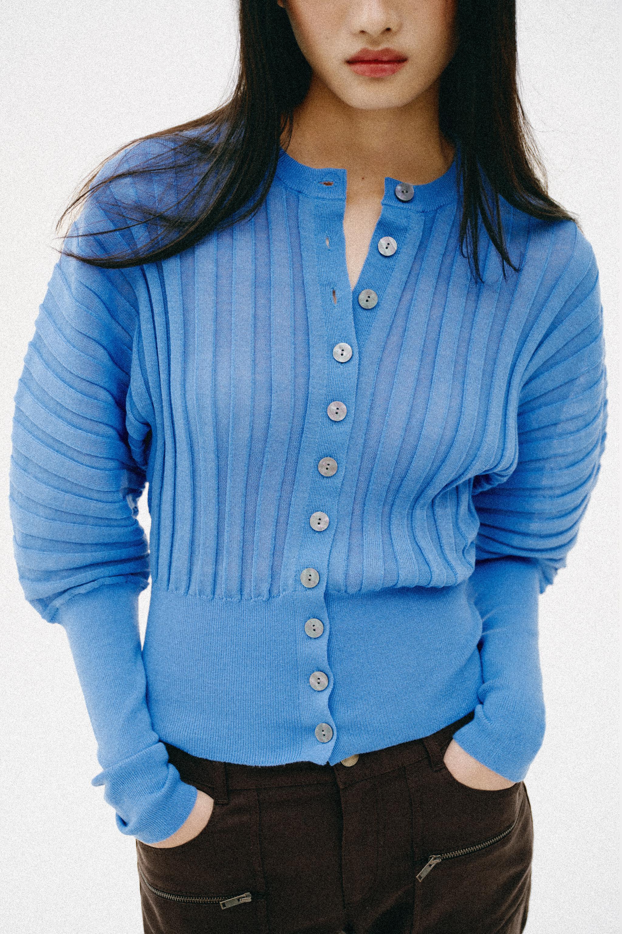 GILET EN MAILLE MANCHES ACCORDÉON