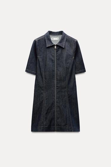 VESTIDO CURTO DENIM ZW COLLECTION - Azul da Zara