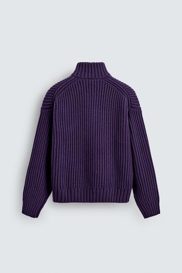 GILET EN MAILLE PERLÉE X SR_A - Violet de Zara - Image 8