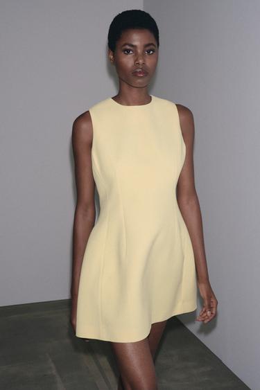 ZW COLLECTION SHORT VOLUMINOUS DRESS - Light yellow by Zara