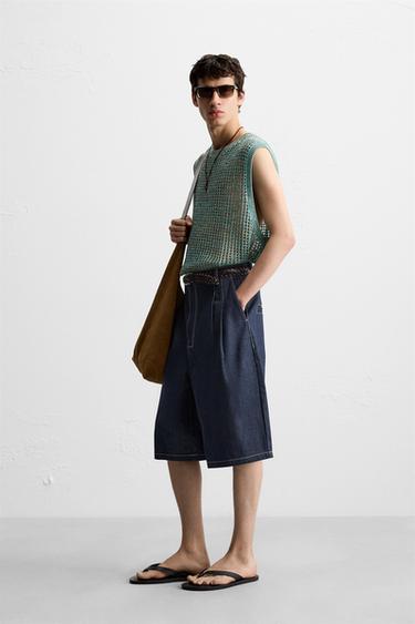 POINTELLE KNIT VEST - Turquoise by Zara - Image 3