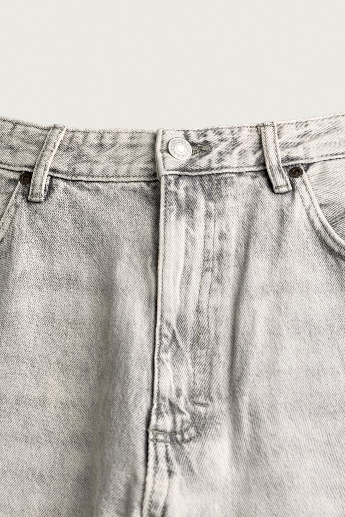Мужские джинсы Zara Loose Fit, цвет: Жемчужный серый — фото 9