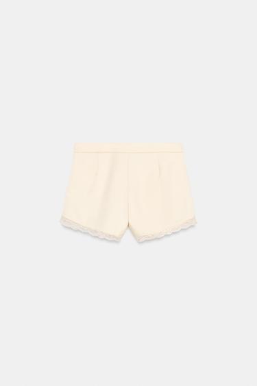 SHORT EN SATIN ET DENTELLE - Vanille de Zara - Image 6