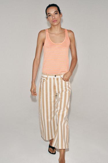 STRIPED RUSTIC T-SHIRT - Oranges by Zara