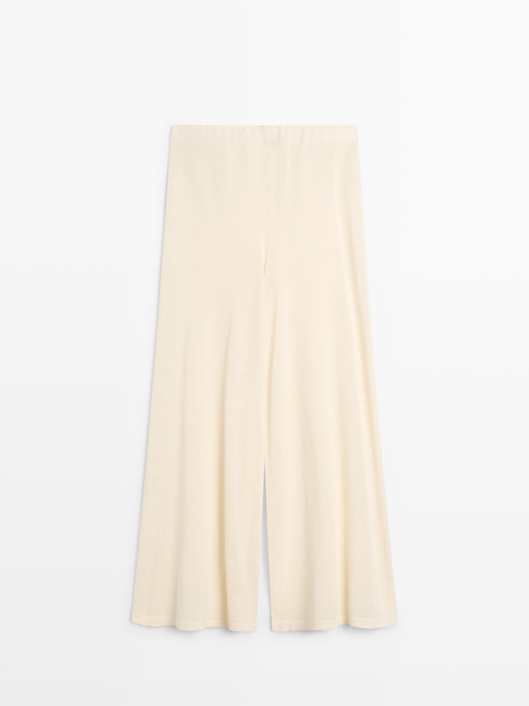 Total look wide-leg flowing trousers — Yellow
