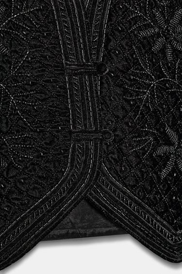 GILET EN VELOURS BRODÉ ZW COLLECTION LIMITED EDITION - Noir de Zara - Image 7